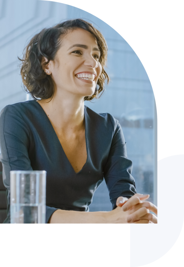 Businesswoman smiling and nodding